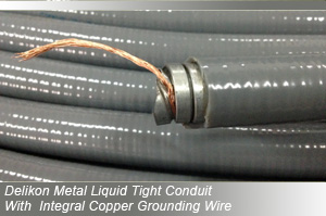 Delikon Steel Liquid Tight Conduit With Intergral Copper Grounding Wire for industry control wiring
