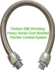 Delikon Military Circular Connector Backshell is designed to connect a cylindrical connector to flexible conduit.