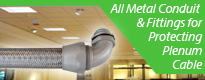 Delikon All metal flexible conduit and conduit fittings for Plenum cable protection