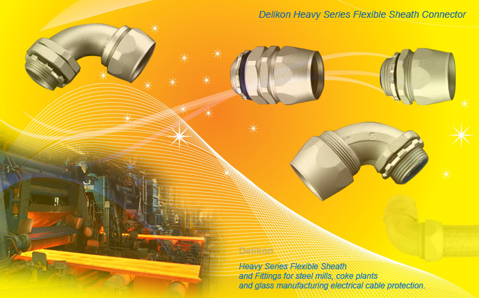 Heavy Series Flexible Sheath Connector,heavy series over braided flexible conduit for steel mill cable protection