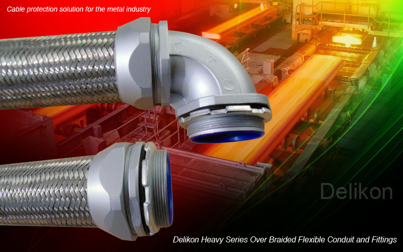 Delikon heavy series over braided flexible conduit and fittings,heavy series flexible sheath for metal industry