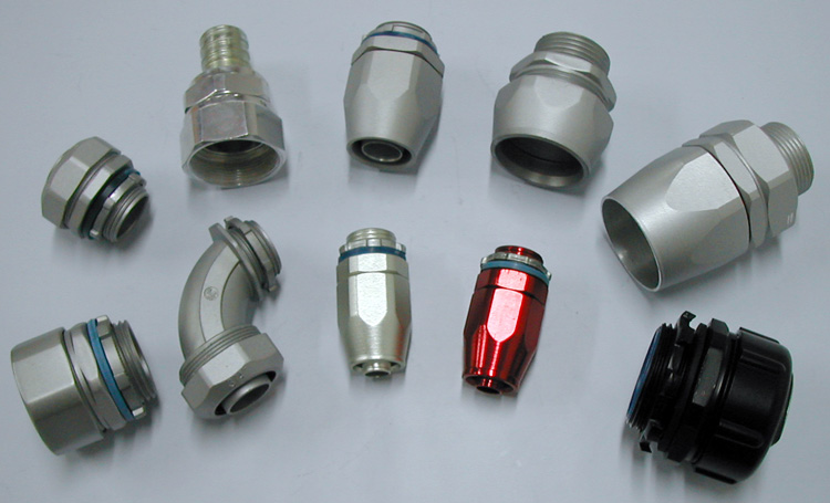 G, NPT, Metric Thread and PG Thread Liquid Tight Conduit Fittings, Flexible Conduit Connectors