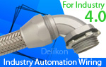 Delikon Heavy Series Over Braided Flexible Conduit and Fittings protect metal industry AUTOMATION Process control and power systems cables