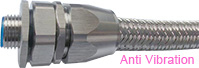 Delikon oil and gas industry automation wiring EMI RFI Shielding Heavy Series Over Braided Flexible Conduit and EMI RFI Shield Termination Heavy Series Connector, Anti Vibration Swivel Heavy Series Connector